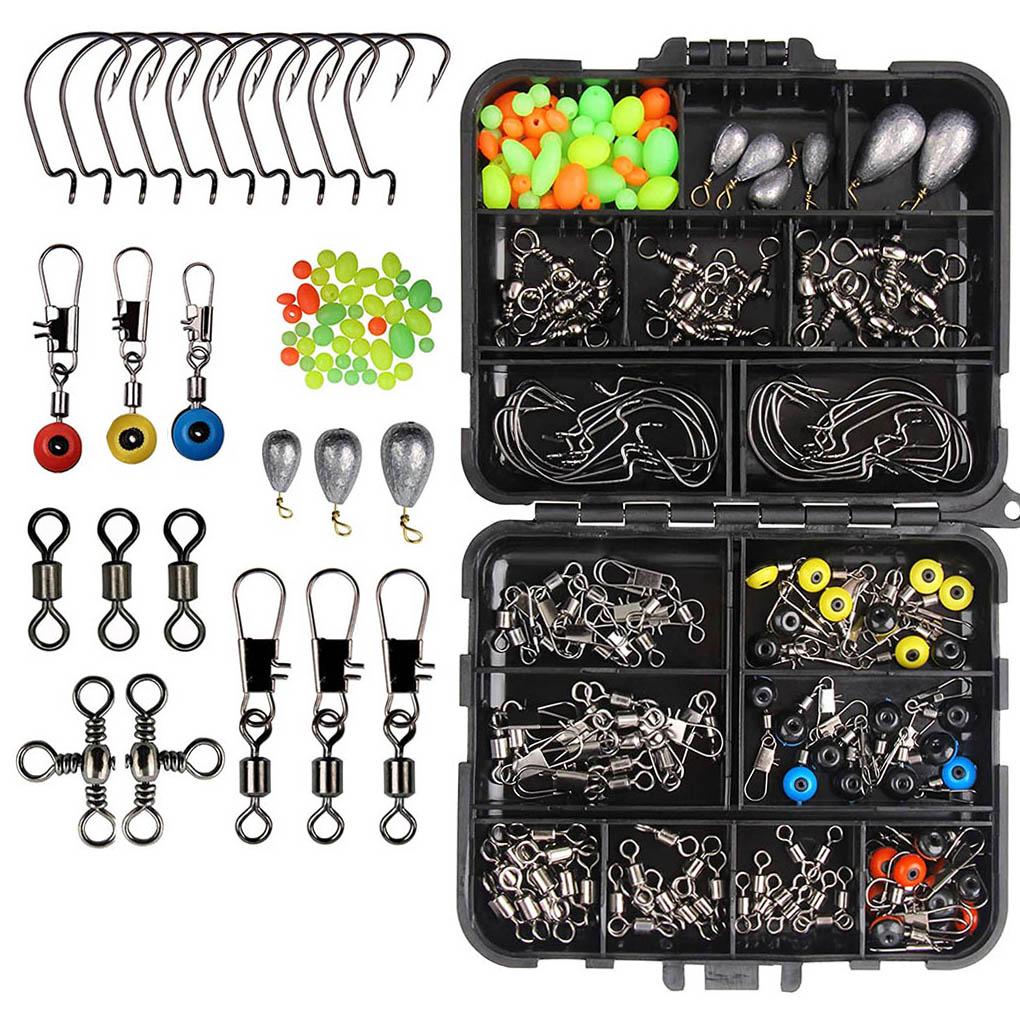 Fishing Tackles Set Professional Replacement Fittings Outdoor Fisherman Angling Kit Accessories with Storage Box