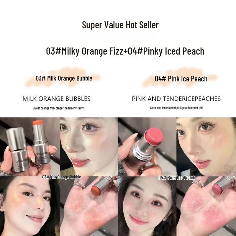 Karlshi Dewy Highlight & Contour Stick for Women – Fine Shimmer Nude Makeup Cream Blush