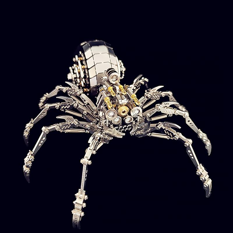 3D Spider Stainless Steel Assembly Ornament with Light Manual Assembly Birthday Gift High-quality Gift Toy