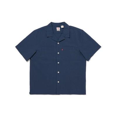 Camisa Polo de Manga Corta con Botones de Color Sólido Levis para Hombre Camisas Azul A8457-0001