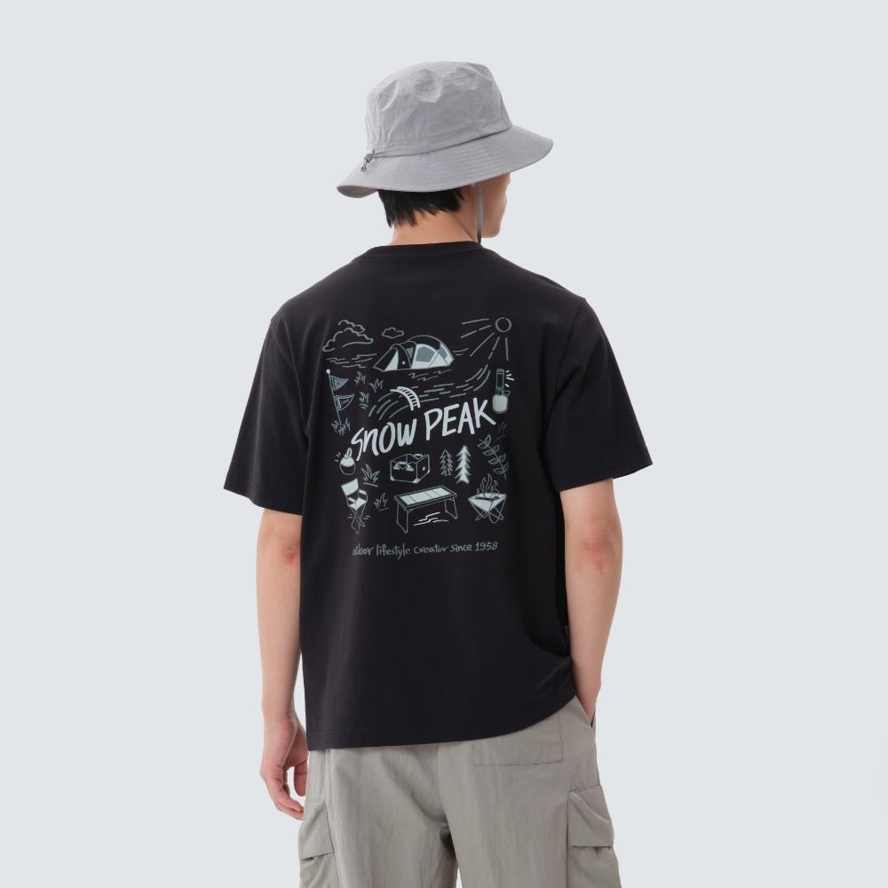 SNOWPEAK Cotton Picnic Short-Sleeve T-shirt Dark Charcoal (S25MUFTS60)