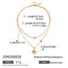Youthway Double - Layer Necklace With White Rhinestone Sun Pendant Stainless Steel With  Gold Color Women'S Summer Necklace