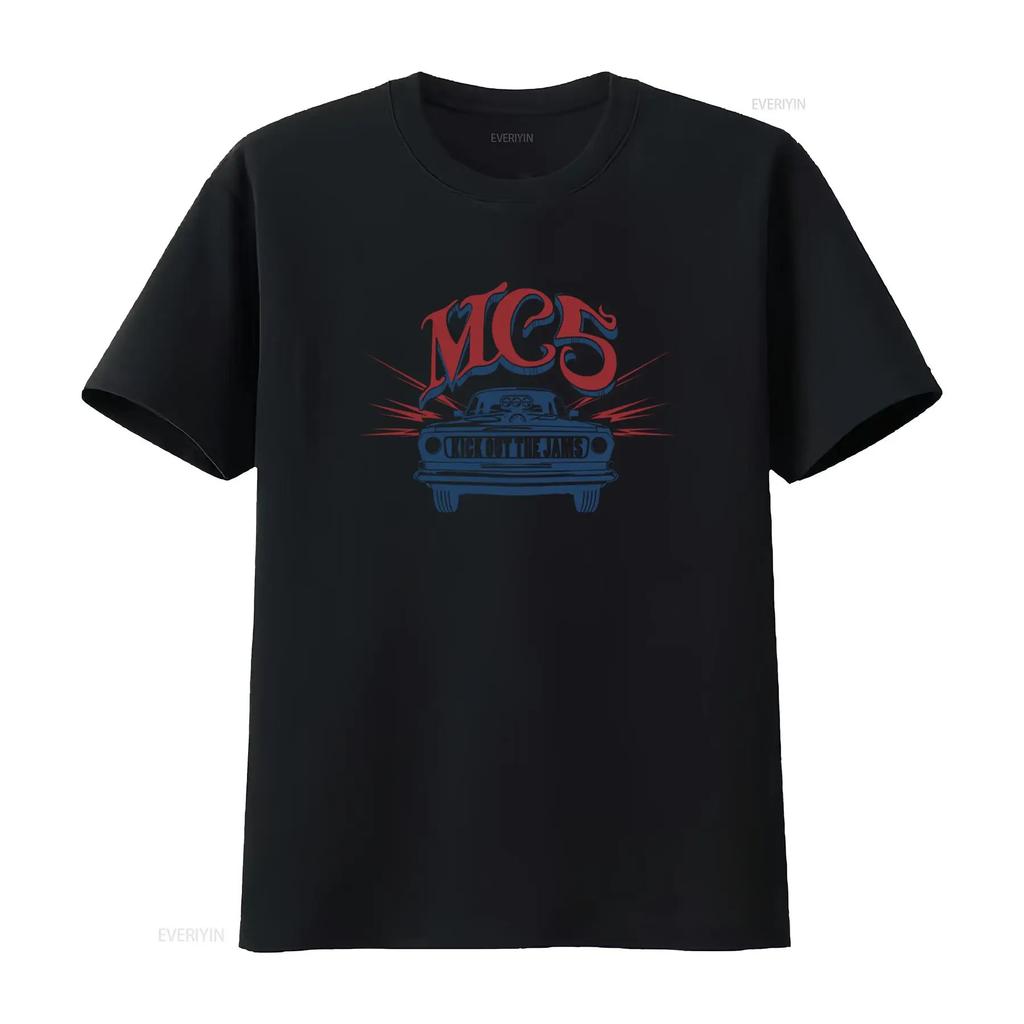 T-shirt in cotone MC5 Kick Out The Jams Design Auto Retrò Band Rock vintage Lavata Morbida uomo Comoda Leggermente Traspirante