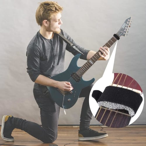 LEAUNGYOO Guitar Bass Mute Fretboard, 180mm, Black, Guitar Silencer, Guitar Silencer, Guitar Silencer Cover, Adjustable Position, Reduces Resonance an