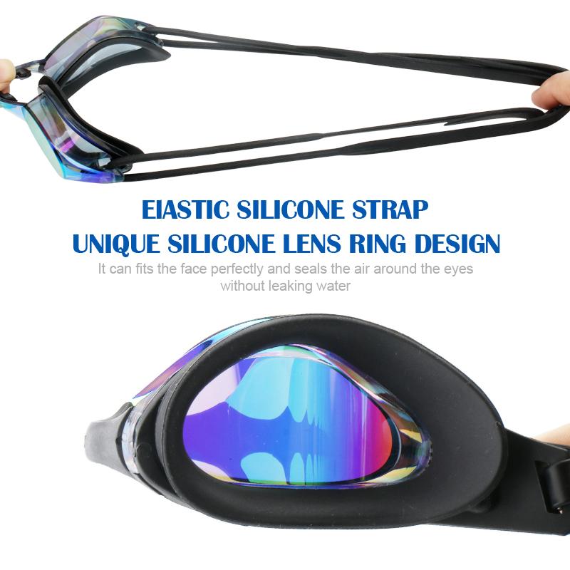 2025 Hot Sale Custom Logo UV protection Anti-fog Swim Goggles Waterproof PC Lens Colorful Adult Swimming Glasses