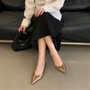 2025 spring and autumn new thin heel pointed single shoes women's shoes are comfortable and not tired of commuting versatile light mouth French lady