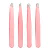 Stainless Steel Eyebrow & Beard Tweezers Set with Double Eyelid Stickers