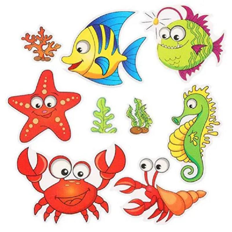 Non Slip Bathtub Stickers Marine Life Bathroom Adhesive Stairs Shower Room