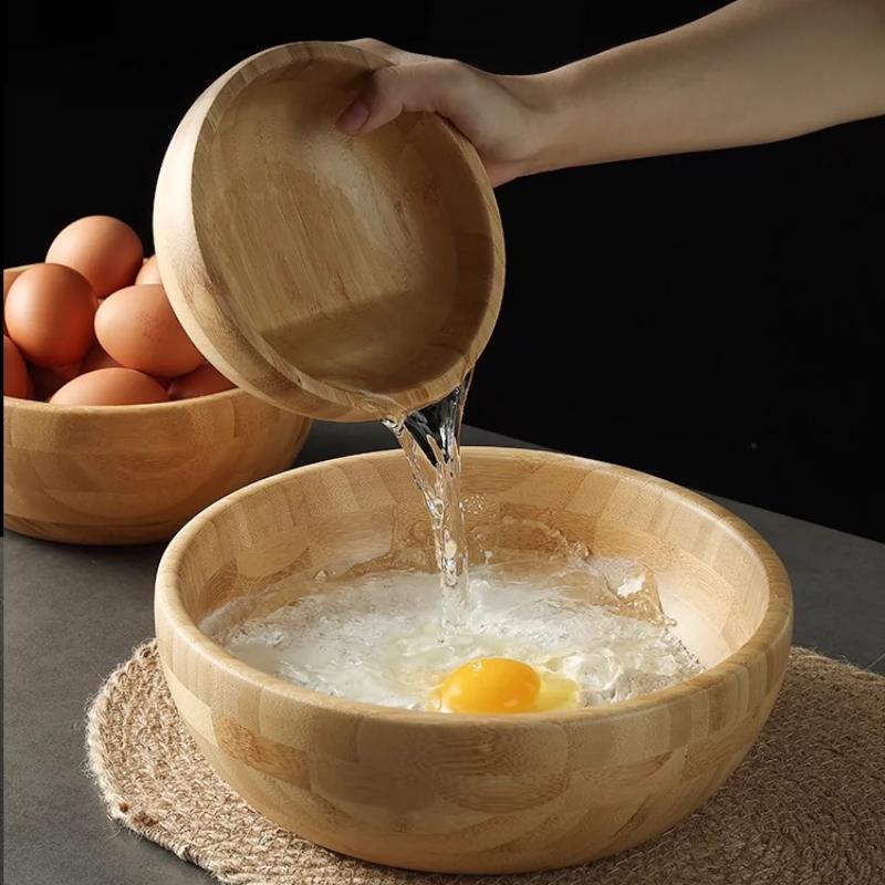 Japanese Salad Wooden Bowl Large Bamboo Bowl Stirring Powdered Mask Chinese Medicine Noodle Noodle Ramen Bowl Tableware
