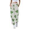 Women's Fashion Sport St. Patrick's Day  Printed Drawstring Pocket Casual Sweatpants Pants