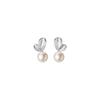 Sterling Silver Pearl Leaf Stud Earrings for Women