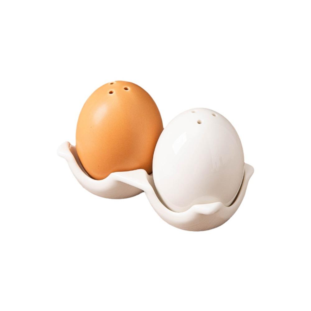 Underglaze Painting Simulated Egg Spice Jar Set Ceramic Seasoning Jar Restaurant Style B