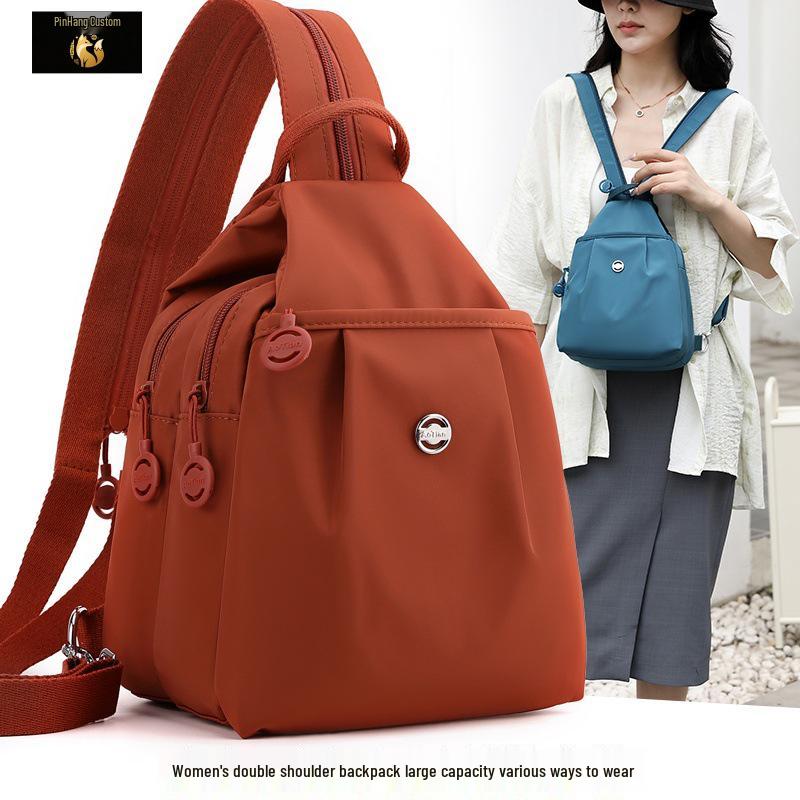 Women's Luxury Oxford Cloth Crossbody Backpack: Large Capacity, Trendy Design.