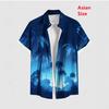 Summer Men's Coconut Tree Shirt Short Sleeve Top Casual Hawaiian Shirt Turning Casual Shirt Button On