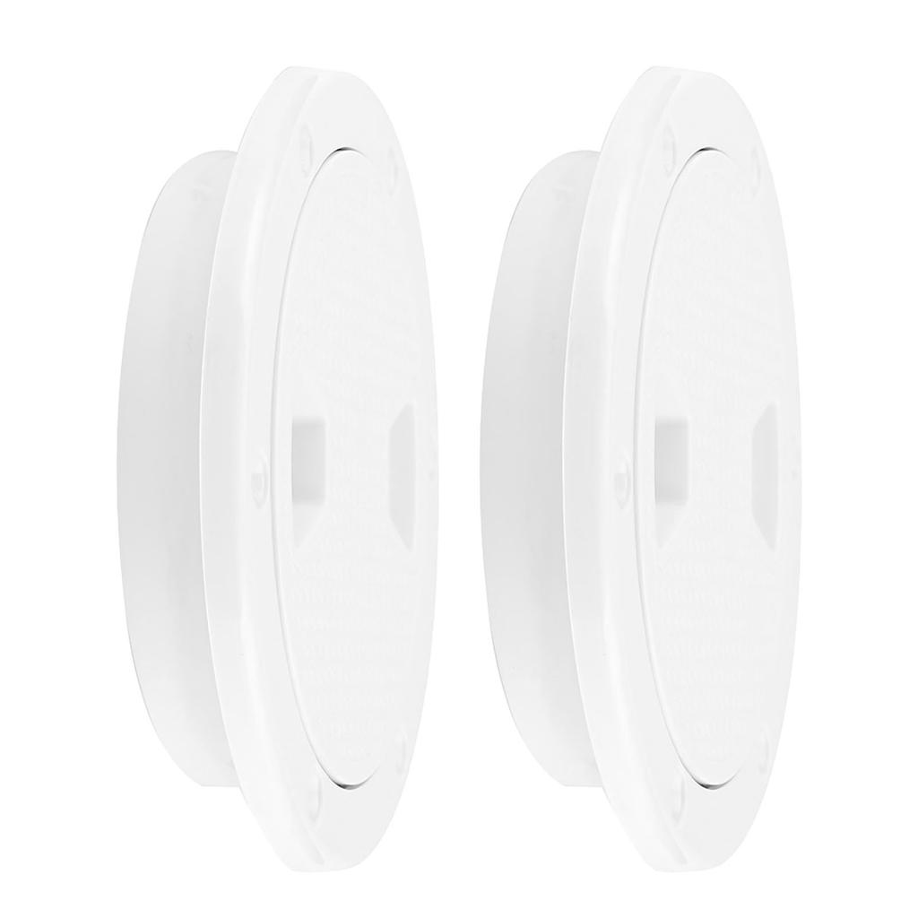 2PCS 4in Boat Deck Plate Round White ABS Plastic Inspection Hatch Cover for Marine Yacht Boat