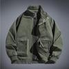 Mens Casual Outdoor Pocket Solid Color Fashion Jacke