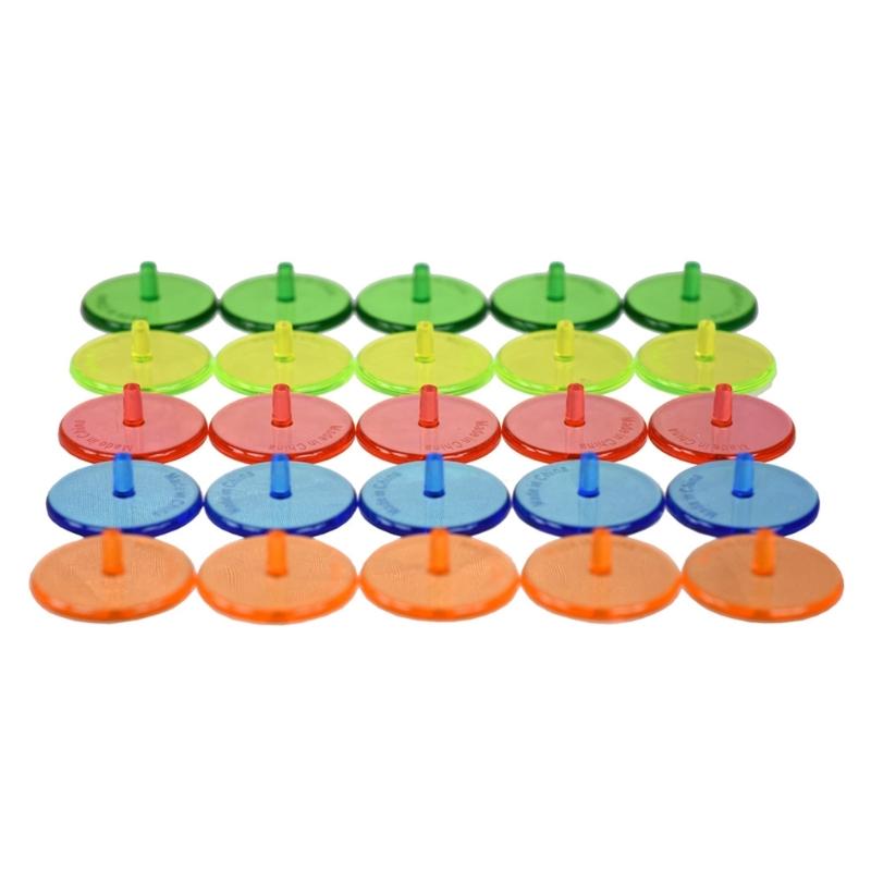 50Pcs Golf Balls Mark Position Markers Mixed Colors Clear Plastic Golf Balls Marker Flat Round Golf Balls Markers Enduring