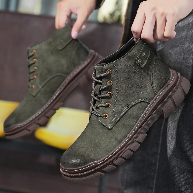 New Autumn and Winter Men's Boots High Quality and Retro Minimalist Style Outdoor Trendy Streets Daily Leisure and Business