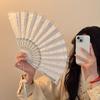 Summer Qipao Lace Folding Fan with Hanfu Tassel - Girls' Chinese Style