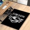 1pc Area Rug Appropriate for Office, Black SIMSON Carpet, Versatile Printed Chair Rug, Durable Home Sofa Carpet