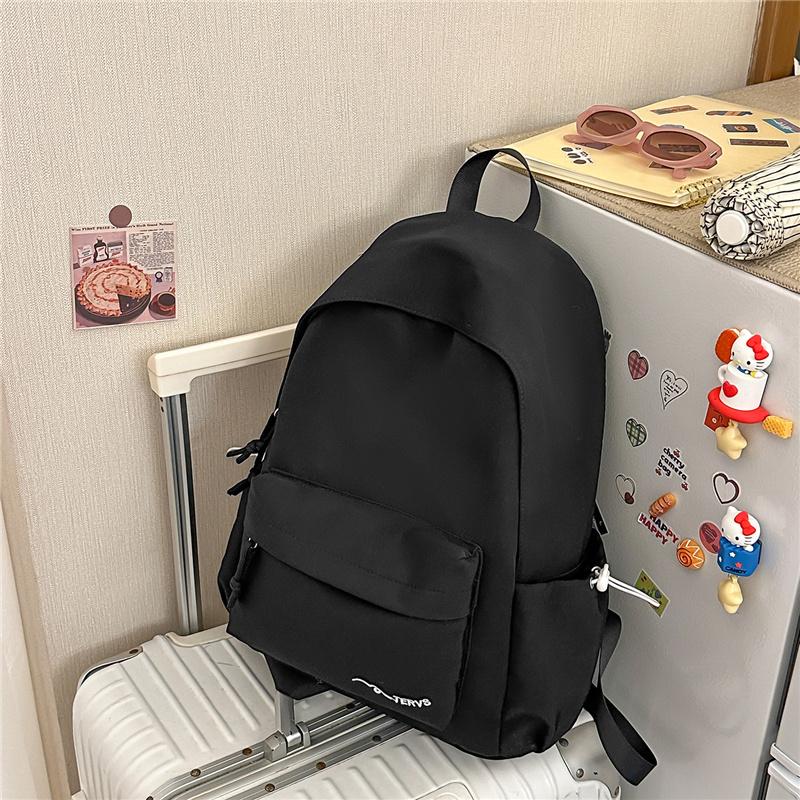 Solid Color Student Schoolbag Women's Backpack