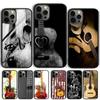 Guitar Music Black Soft Phone Case Cover For iPhone 17 Air 15 16 14 13 12 Pro Max 11 Pro Max Plus Coque Shell