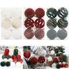 Decorative Hanging Balls Flocking Painted Balls Holiday Ornaments 6cm Diameter Hanging Ornaments Sturdy Hanging Loop Design
