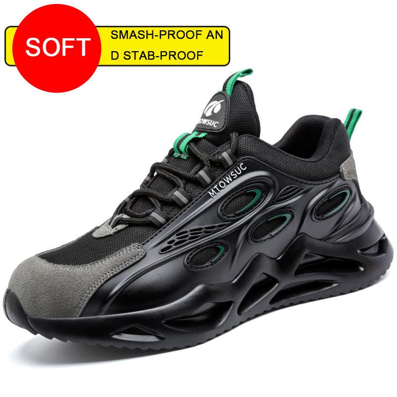 

Oulylan Защитная обувь Мужские рабочие защитные ботинки Защита от проколов Защита от ударов Рабочие ботинки Мужские Пластиковый подносок Легкие рабочие кроссовки 46