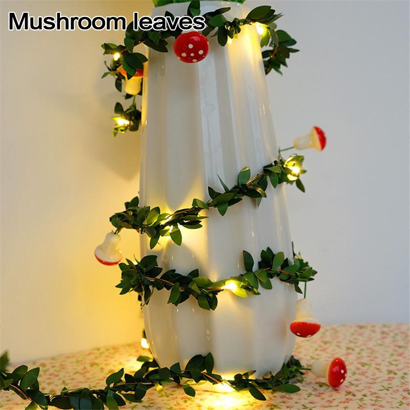 Blumen-grüne Blatt-Lichterkette, künstliche Weinrebe, Lichterkette, USB-betrieben, Weihnachtsbaum-Girlande, Licht zum Jäten, Heimdekoration