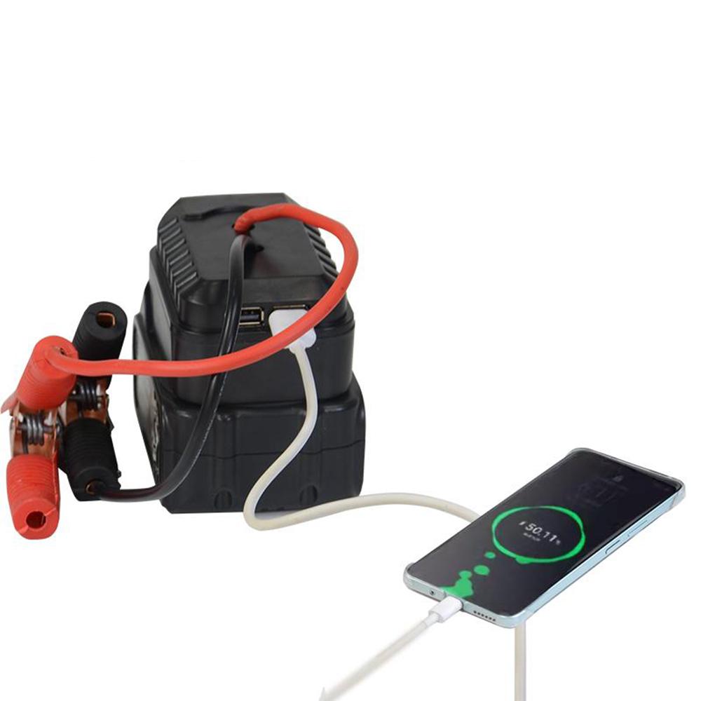 For Makita Car Battery Jump Starter Lithium Emergency Power Bank with Thickened Copper Clips with Dual USB Charging Ports