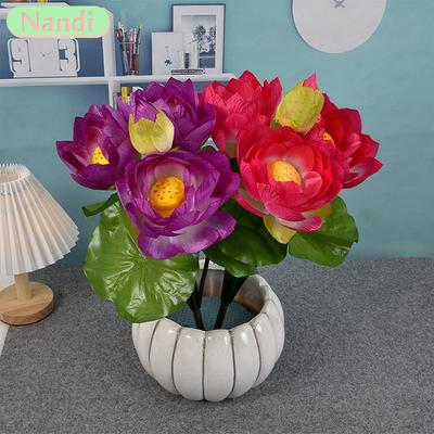 53cm Künstliche Simulierte Lotusseide Lotus Grüne Pflanzendekoration Zuhause Hotel Garten Tischdekoration Künstliche Blumen