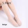 5 Pairs Women's Spring and Summer Stockings In The Tube Love Jacquard Transparent Stockings Glass Silk Stockings for Women