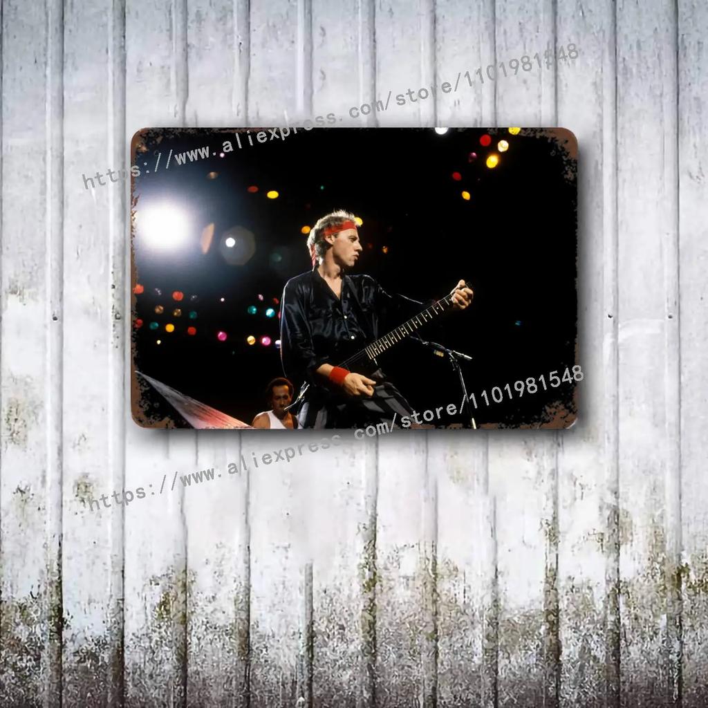 Dire Straits Band Metall Deko Poster Vintage Blechschild Metallschild Dekorative Plakette für Pub Bar Man Cave Club Wanddekoration