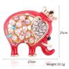 Nou animal elefant emailat ace roșii insignă broșe pentru femei bărbați bijuterii de modă retro perla cristal broșă ace