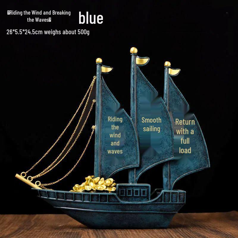 Sleek Minimalist Sailboat Resin Sculpture for Home and Office