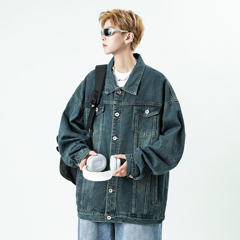 

Мужские мужские и женские джинсовые повседневные куртки, мужские весенне-осенние свободные куртки, удобные хулиганы, красивые выстиранные лацканы 2XL