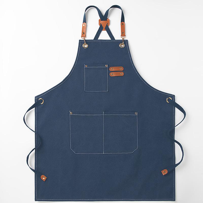 Thickened Custom Cotton Apron: Dirt-Resistant, Waterproof & Oil-Proof Kitchen Canvas