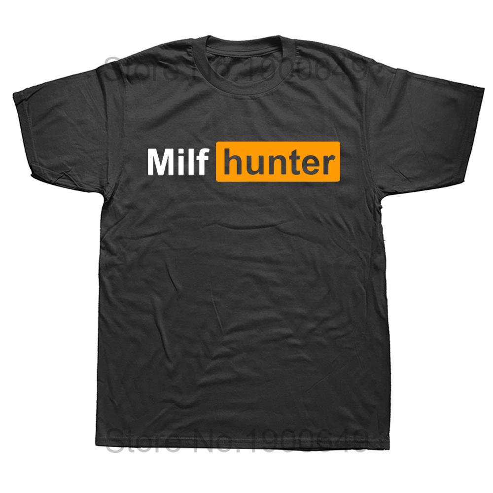 Funny MILF Hunter T Shirts Summer Adult Humor Joke for Men Who Love Milfs Streetwear Birthday Gifts Tshirt Mens Clothing
