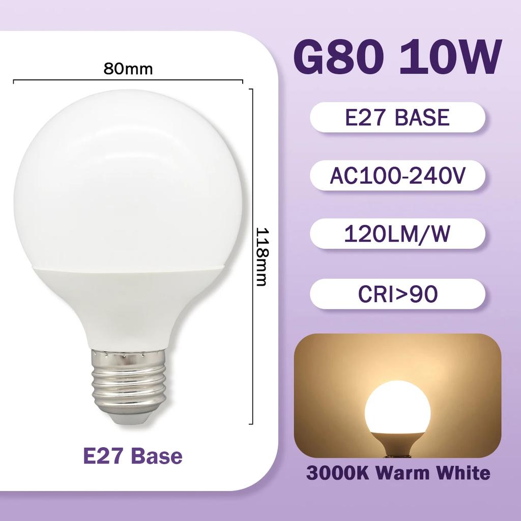 G80 G95 G120 LED-Lampe E27 10W 15W 18W 120LM/W AC 220V 127V CRI90 Energiesparende Global Light Lampada Ampullenlampe Eitelkeitslampen