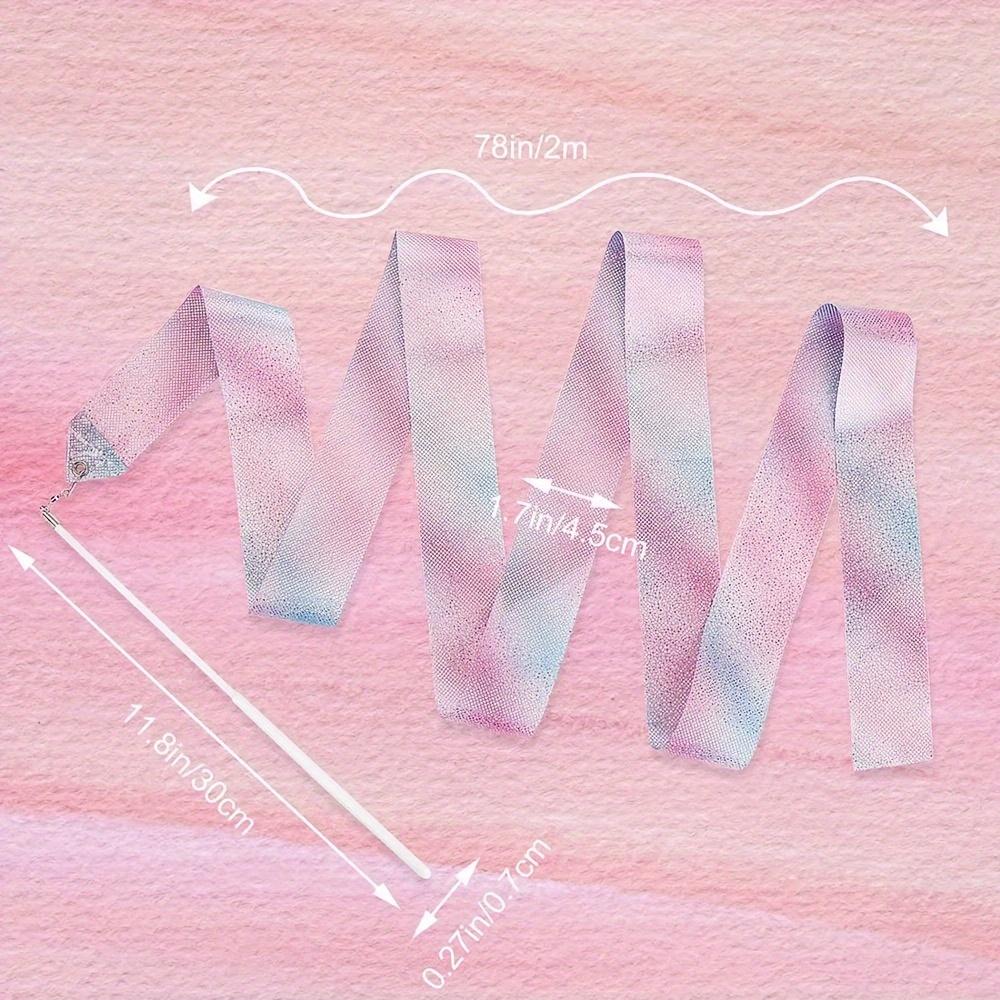 2-Pack Gymnastics Ribbons Dance Ribbons Children's Silk Scarves Dance Ribbons Hand-Held Streamers Dance Props Gymnastics Performance Professional