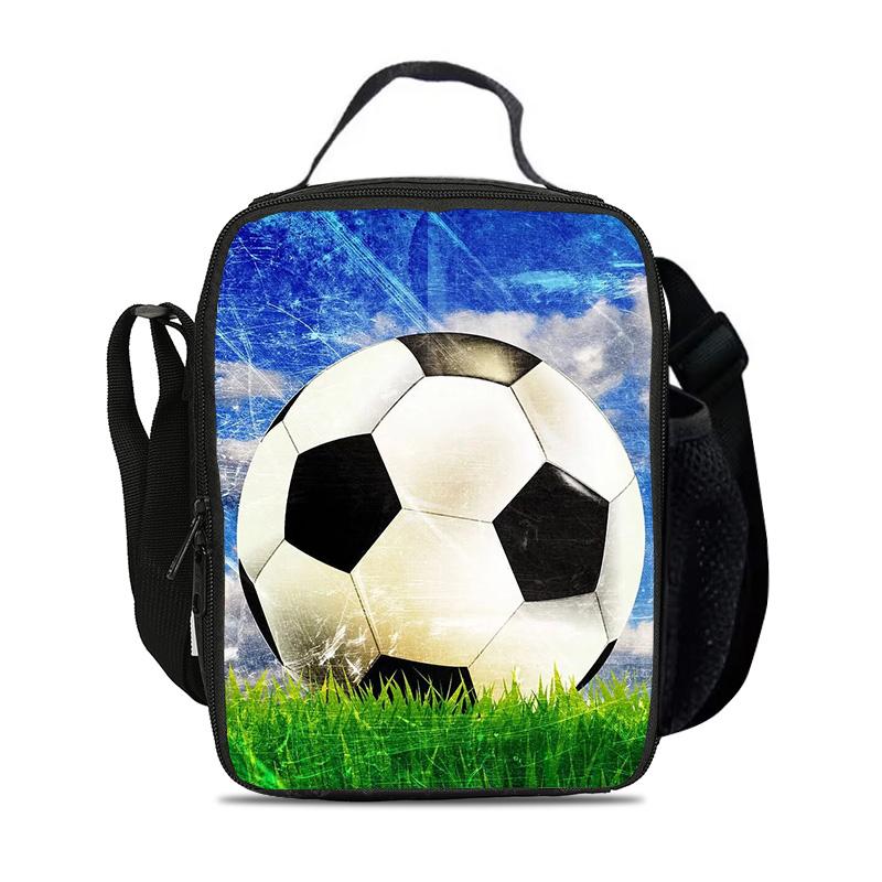 Soccer Ice Pack Insulation New Style Sports Style Youth Football Print Best Partner for Male and Female Students Going To School