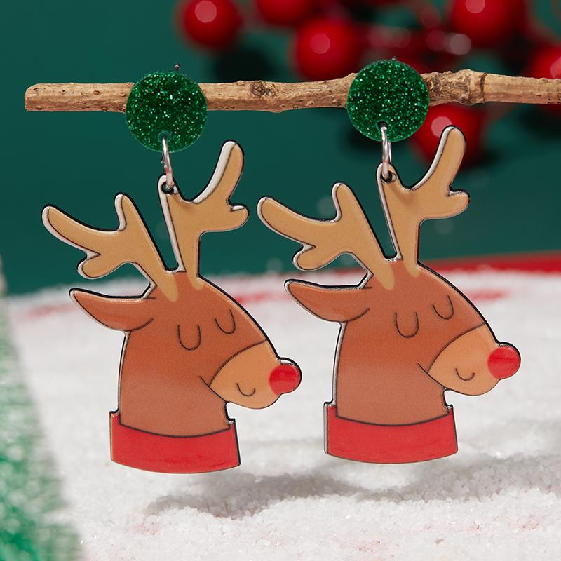 Christmas Series Popular Funny Red Cap Cute Sweater Snowman Pants Drop Earrings for Women unique design Jewelry Present