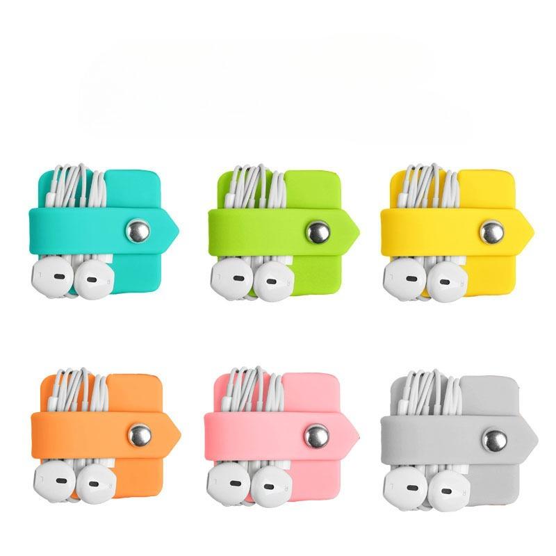 2Pcs Silicone Cable Winder Home Office Desktop Earphone Charging Cable Organizer Strap Tie Rope Soft Portable Cable Fixing