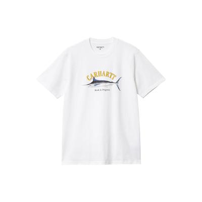 Shark Grafikdruck Lässiges Rundhals-Kurzarm-T-Shirt Herren T-Shirts Weiß I032035-02-XX