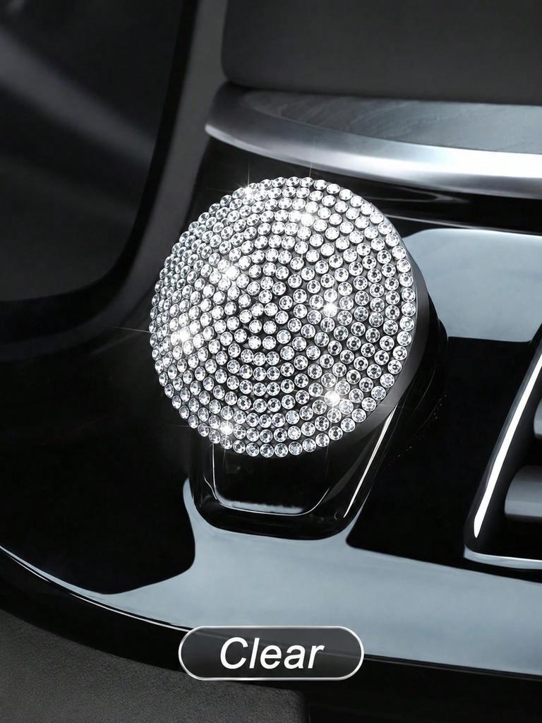 Diamond Crystal Car One Button Start Cover, Bling Ignition Switch Ring Sticker, Protective Decor Modification Accessories for Wo