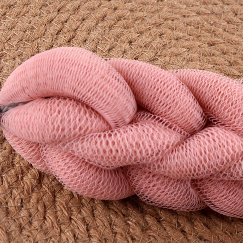 Long Stretch Back Sponge with Rope Handles Bath Shower Mesh Sponge Exfoliating Body Scrub Back Scrubber for Men Women Home Spa