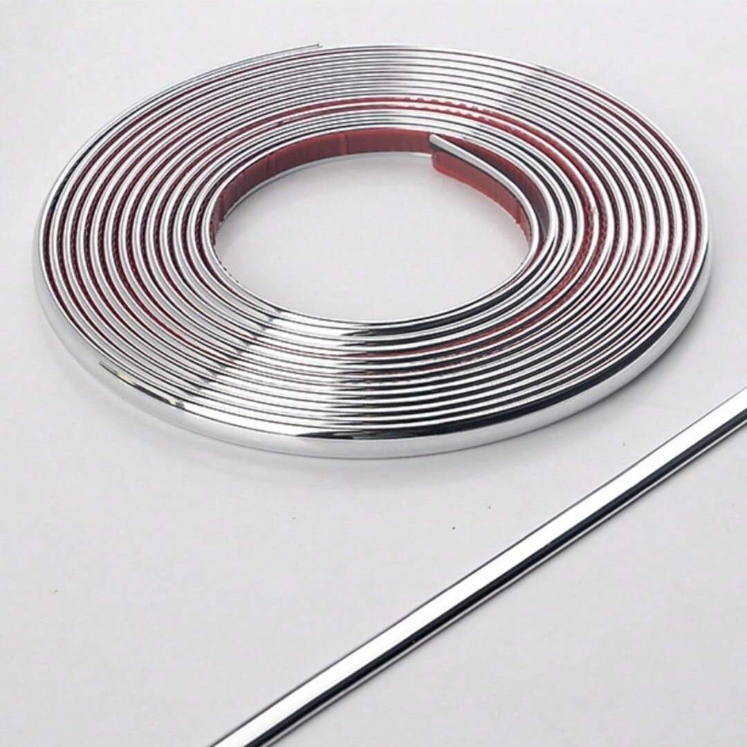 

1pc 5mx0.8cm Golden PVC Decorative Edging Strip Tape - Perfect for Wall, Ceiling & Furniture Edge Banding Seamless Wall Corner W 5mx8mm срібний