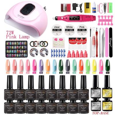 NailSet nagellamp nageldroger met nagelboormachine Losweken manicureset nagelkunstdecoratiegereedschap
