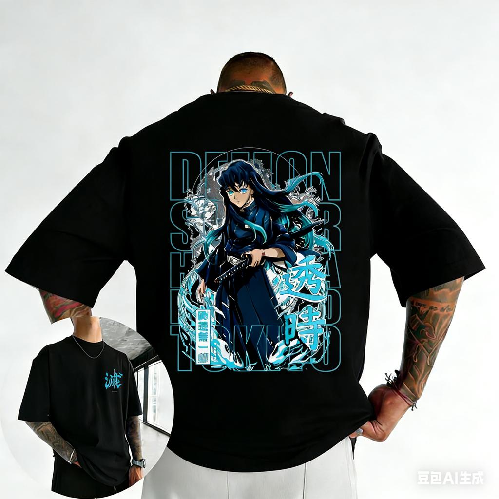 Demon Slayer Anime Time Transparent Ichiro Mens Tshirt 2026 SpringSummer New Y2K Super Style Mens and Womens Streetwear