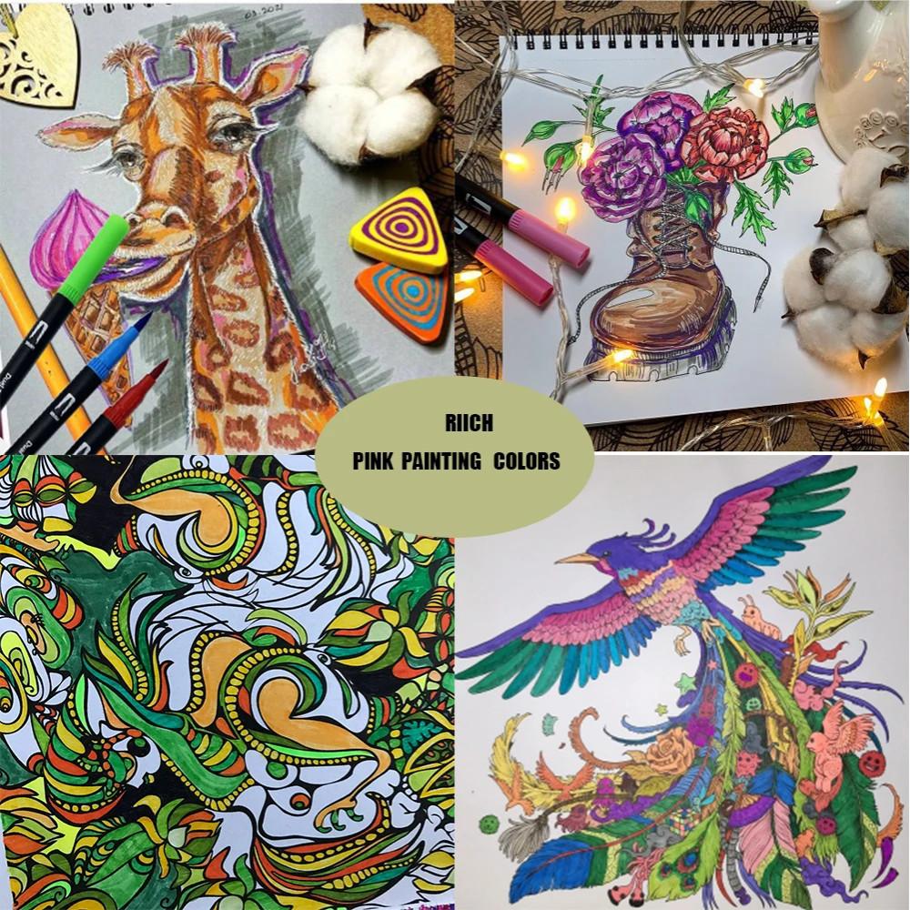 Dual Tip Watercolor Brush Pen Set Sketch Manga Magic Colour Pen Set Drawing Dual Head Watercolor Marker Pen For Draw Animation Coloring Books Design